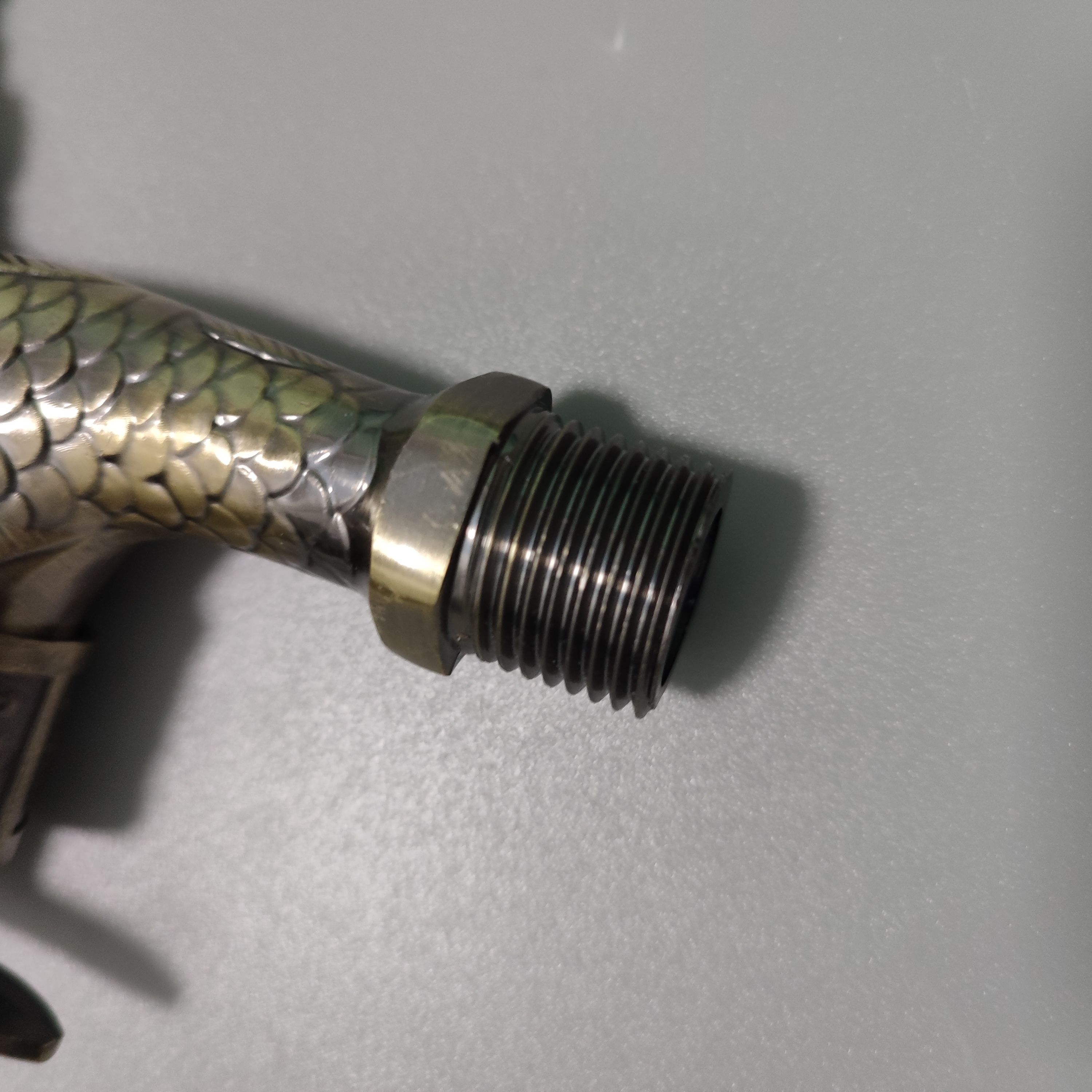 G1/2 fish pattern high quality alloy metal fast on tap garden faucet